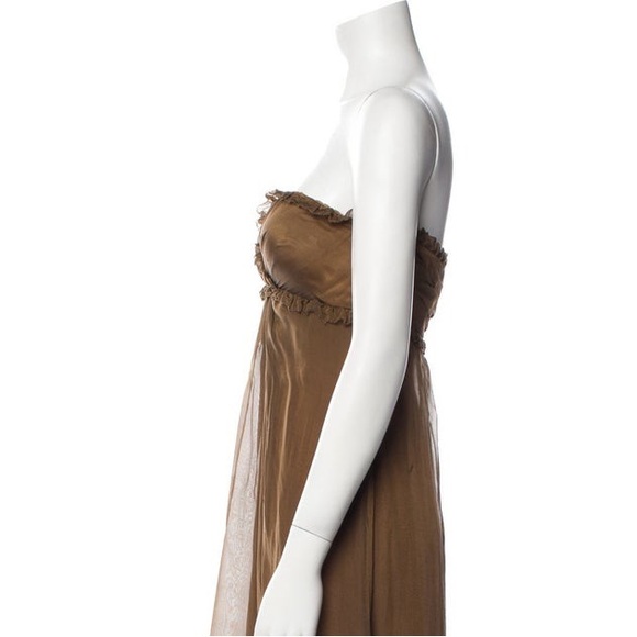 NWT Vera Wang Strapless Silk Dress - Picture 2 of 13